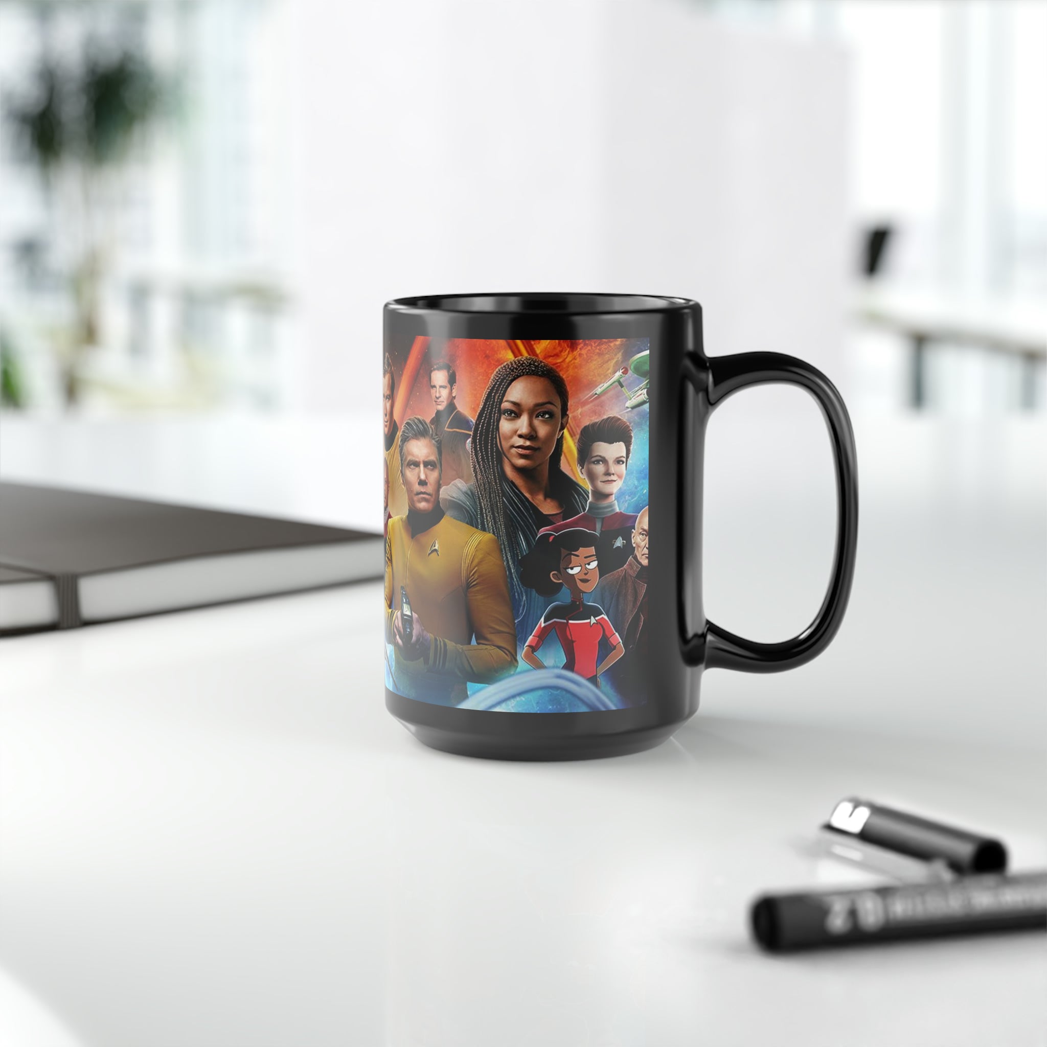 Star Trek Collection- Black Mug, 15oz - Creations by Chris and Carlos